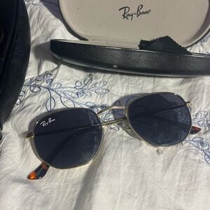 Ray ban hexagonal Mickey women's gold frame sun glasses